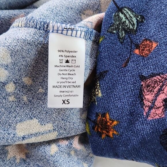 Lularoe NWT Sarah Blue floral long cardigan‎ duster Extra Small XS - Picture 5 of 5